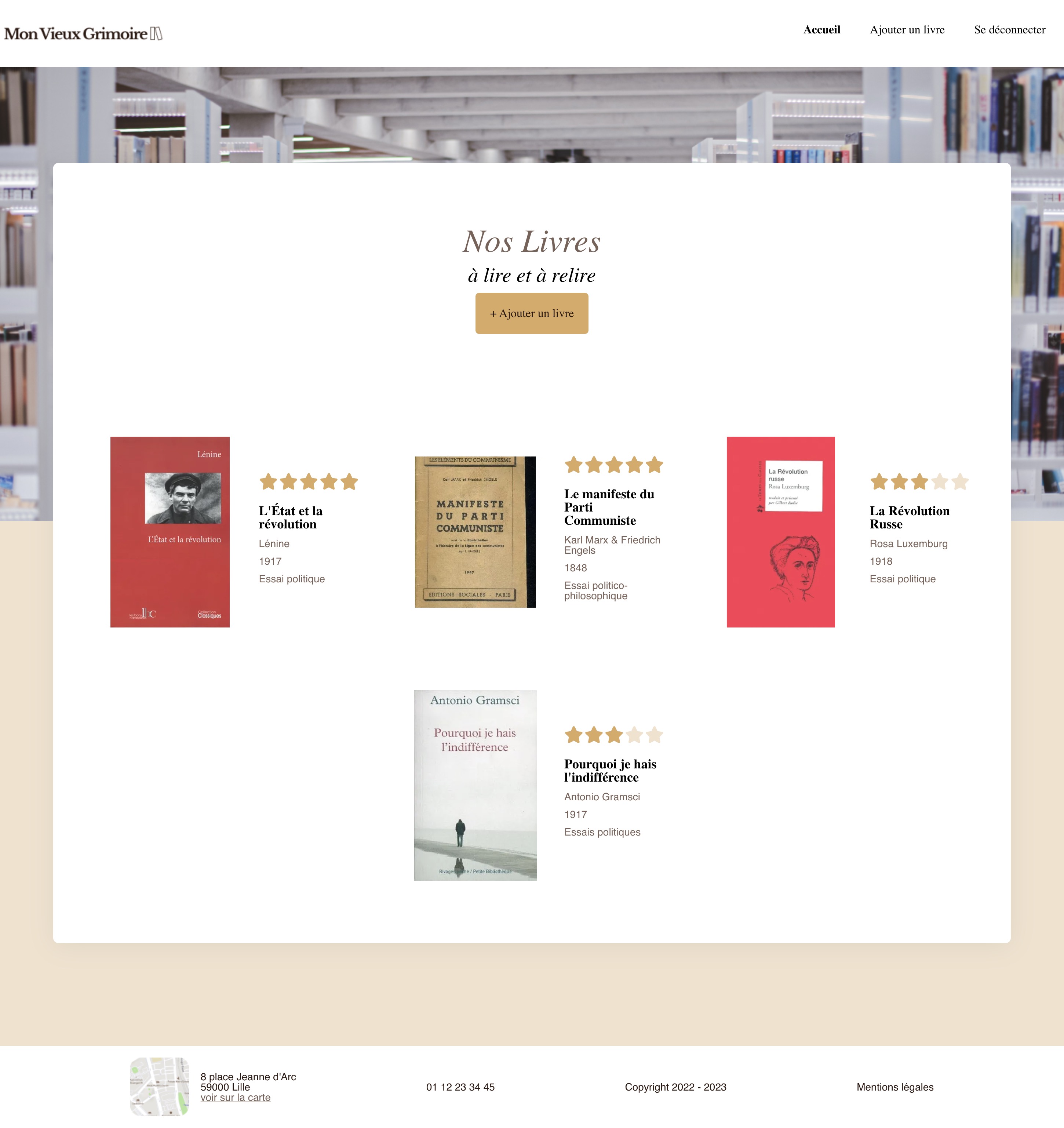 Page d'accueil de Mon vieux grimoire